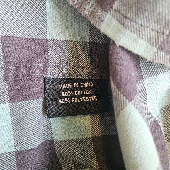 SPACECRAFT Mount Elden Men's Flannel SZ XL Plaid Teal Outdoor Grunge Gorpcore - Picture 9 of 11